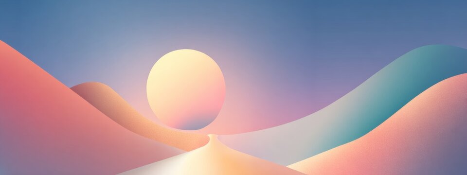 Serene Landscape with Soft Gradients for Mental Wellbeing and Calmness Poster - Powered by Adobe