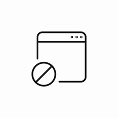 access denied window icon sign vector