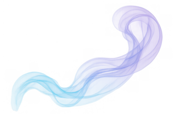 Abstract flowing wave gradient blue and purple smoke stream line on transparent background for energy concepts