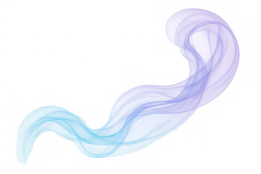 Abstract flowing wave gradient blue and purple smoke stream line on transparent background for energy concepts - Powered by Adobe
