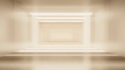 A seamless corridor with glowing light and glossy reflections forms an elegant, contemporary space. The tranquil palette and geometric symmetry highlight modern design and creative inspiration