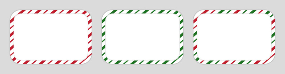Set of Christmas frame.Green and red horizontal background.Vector graphic banner.