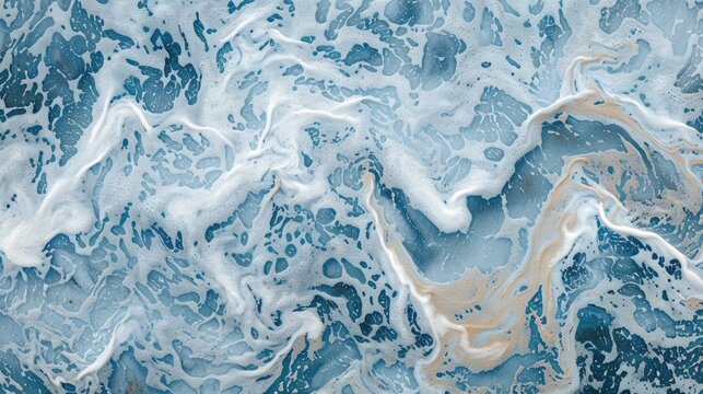 The wavy texture of the water surface with highlights on the water. Close-up of small ripples. Abstract liquid background.