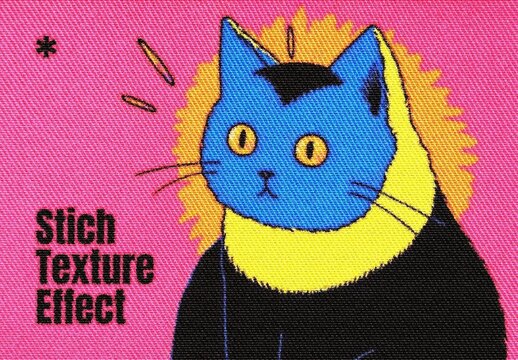 Embroidery Stitch Texture Effect Mockup