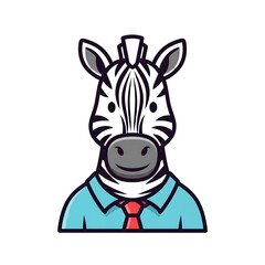 Zebra in Shirt  Tie.