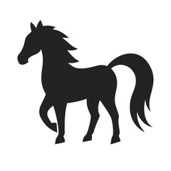 Obraz premium Silhouette icon of a Horse, simple black vector illustration, isolated on a white background.