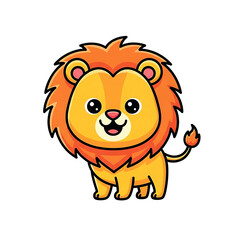 Cute Lion Cartoon.