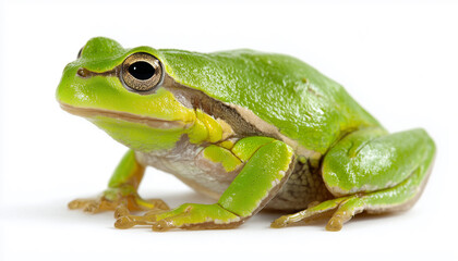 Obraz premium Green frog isolated on white background