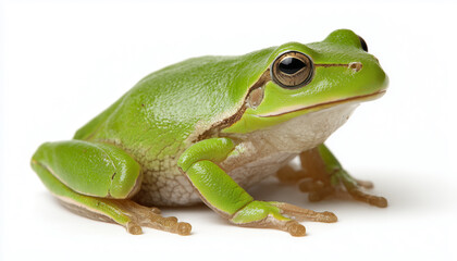 Obraz premium Green frog isolated on white background