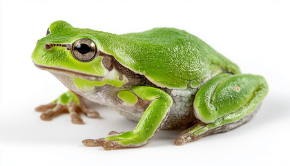 Obraz premium Green frog isolated on white background