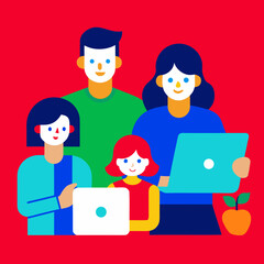 Family learning and working together with technology