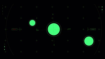 Abstract glowing green circles on a dark grid background. - Powered by Adobe