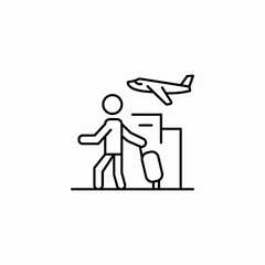 airport luggage plane icon sign vector