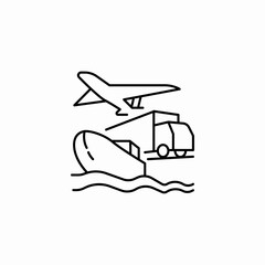 global shipping logistics icon sign vector