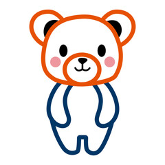 Flat Design Bear Mascot – Cartoon Vector for Kids