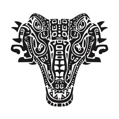 Cultural event featuring traditional crocodile artwork museum exhibition graphic design artistic environment close-up view heritage celebration