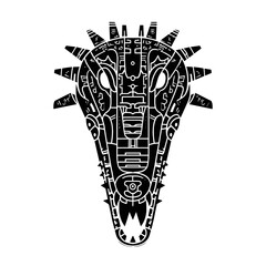 Mystical crocodile artwork digital illustration urban environment abstract design perspective modern aesthetic