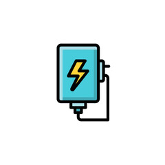 Power up your projects with this modern, vibrant charger icon, perfect for illustrating energy, technology, or charging solutions in a sleek, eye catching design