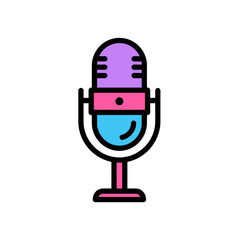 Vibrant microphone icon for podcasting and audio design projects, adding a modern and colorful touch to your digital content and creative visuals.