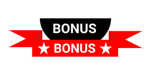 Bonus Ribbon Badge Promotional Reward Banner Label for Offers & Discounts