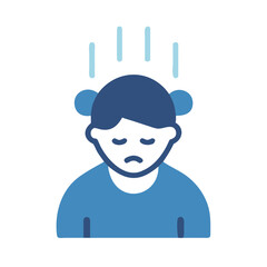 Illustration of a person experiencing stress, anxiety or mental health issues