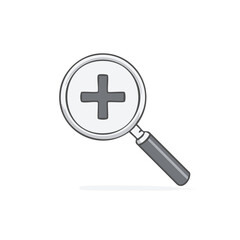Fototapeta premium Magnifying glass with plus symbol for zoom in illustration