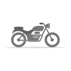 Obraz premium Simple gray motorcycle illustration in a flat design style. Side view of a classic motorbike icon.