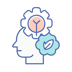 Ecology and mindfulness illustration representing sustainable development and mindful living concept