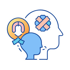 Icon Illustration of Psychological Trauma Treatment and Mental Health Recovery
