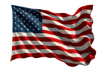 Obraz premium American flag, also known as stars and stripes, waving with a transparent background. Concept for usa and freedom