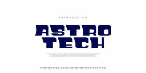 Modern Font Bold For Technology Design, Uppercase Typeface.Vector Illustration