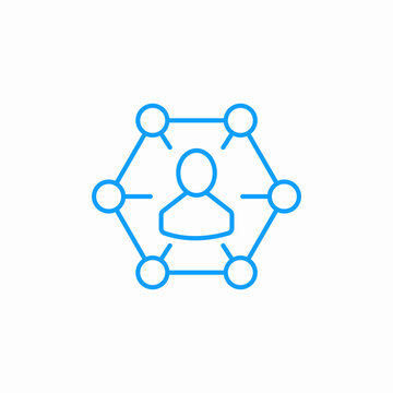 central person connections icon sign vector