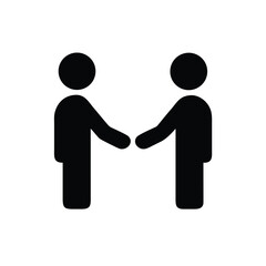 Black Filled Handshake Agreement Icon