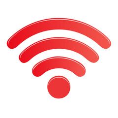 Vibrant Red WiFi Icon Illustration Wireless Connection Symbol