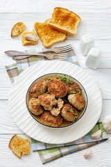 frikadellen, Minced Meat Patties in white bowl