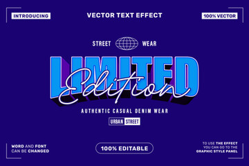 Fototapeta premium Limited Edition Text Effect – Retro Urban Typography Style Editable Vector