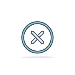 Obraz premium Minimalistic Error Cross Icon in a Circle Shape Displaying Rejection and Cancellation