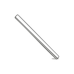 Fototapeta premium Clean, simple illustration of a single metallic straw, angled diagonally against a white background.