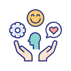 Fototapeta premium Mental wellness and balance illustrated through support and caring gestures