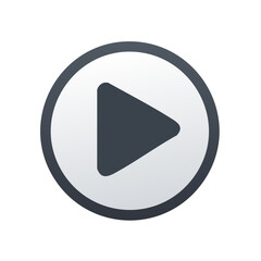Modern play button icon for media playback and digital content