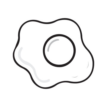 Minimal Fried Egg Line Art Icon