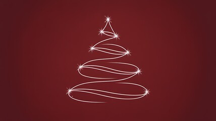 red christmas tree Merry Christmas and Happy Holidays greeting card, frame, banner. New Year. Noel. Red and white Christmas decorations and g top view. Winter xmas holiday celebration