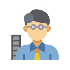 Flat style vector illustration of professional business man character graphic design