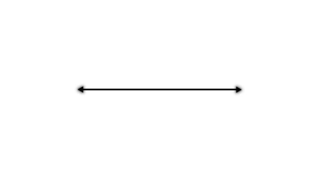 Measuring distance length line animation with arrows and dotted path, alpha channel visualizing expansion, increasing size and stretch dynamics