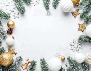 &ldquo;Framed in Festivity: A Golden Christmas Greeting in Evergreen Elegance&rdquo;