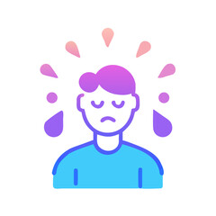 Illustration of an individual experiencing anxiety or overwhelm on a black backdrop