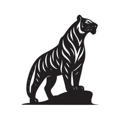 Standing Tiger Silhouette Logo