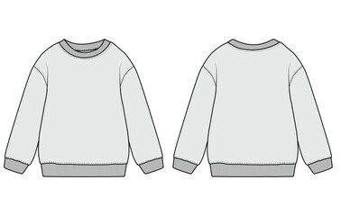 Long sleeve sweatshirt technical vector illustration template designs 