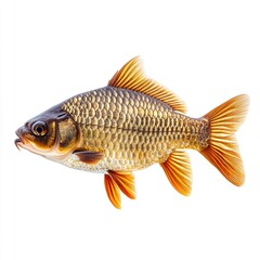 Isolated gold fish pet aquarium swim water animal scales fins tail eye nature wildlife aquatic goldfish 100