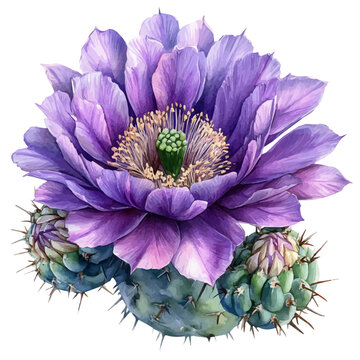 watercolor of Parodia Flower graphic, isolated on a white background.